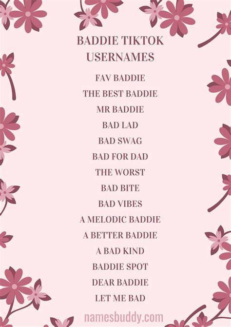 baddie nicknames for tiktok